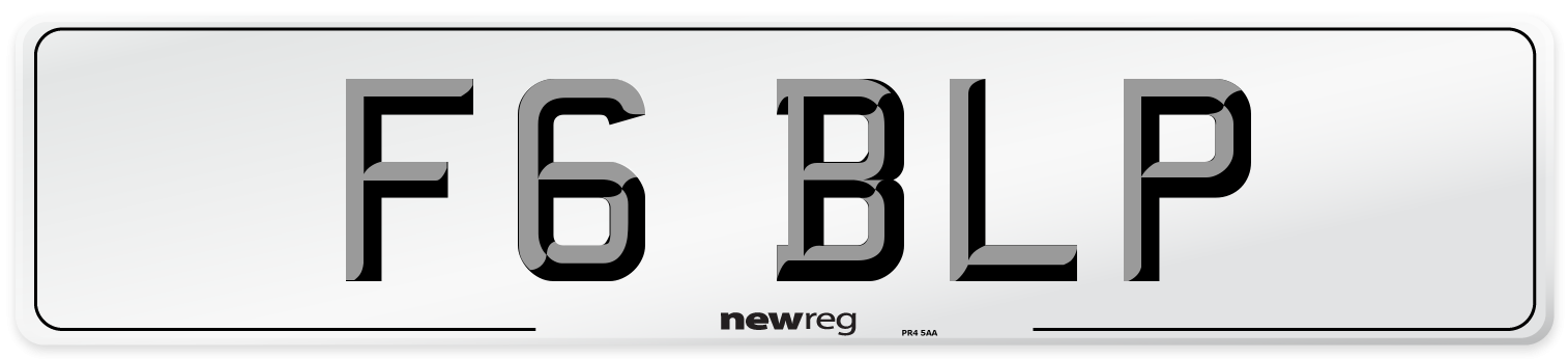 F6 BLP Number Plate from New Reg